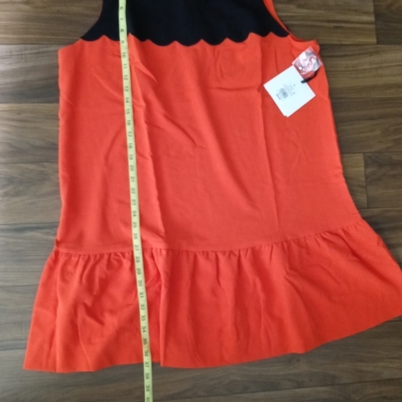 Victoria Beckham Orange & Black Drop Waist Scalloped Trim Cocktail Dress. Size2X - Picture 11 of 15